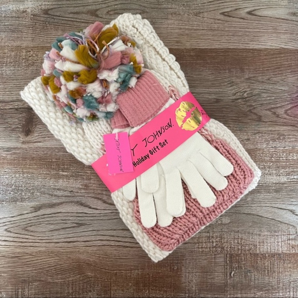 NWT Betsey Johnson Funshine 3-Piece Cold Weather Set - Picture 2 of 8